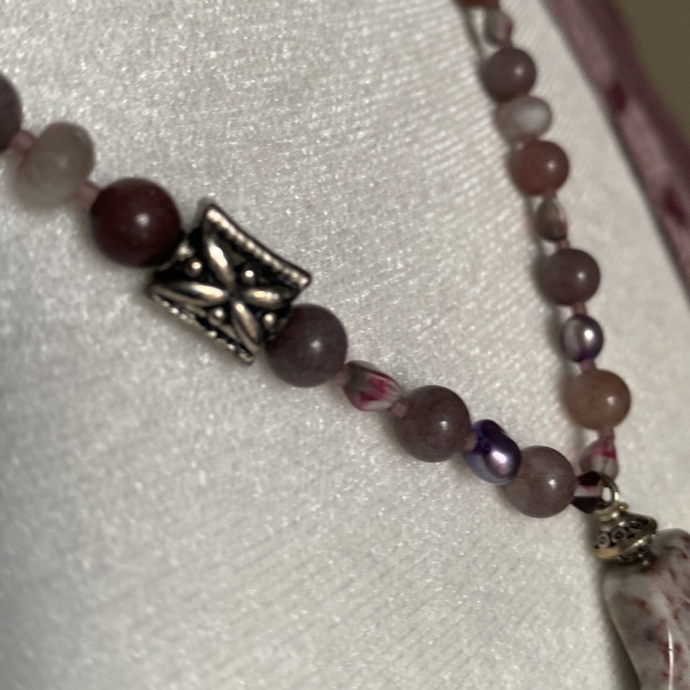 Handcrafted Multi-Gemstone Pearl Agate Quartz Sil… - image 5